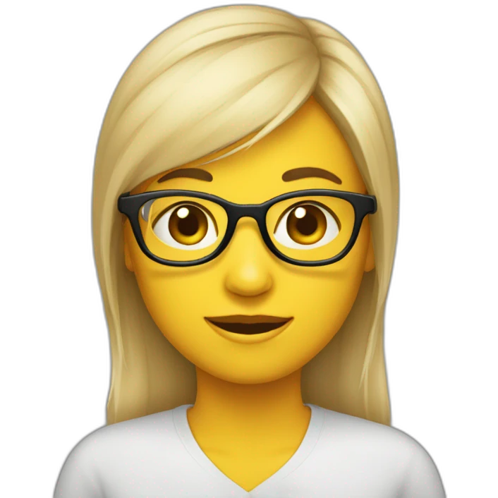 Fille à lunette qui rigole emoji
