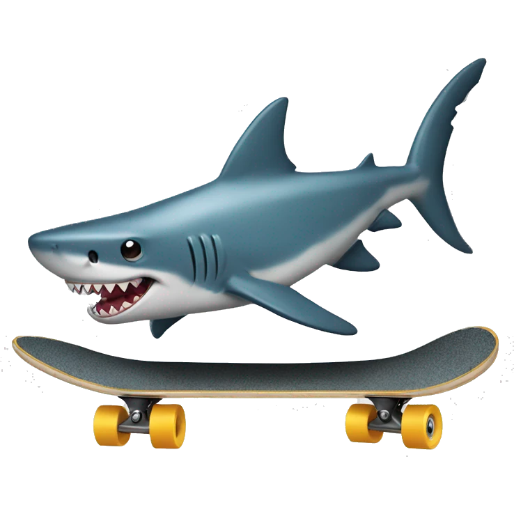 Shark on a skateboard emoji