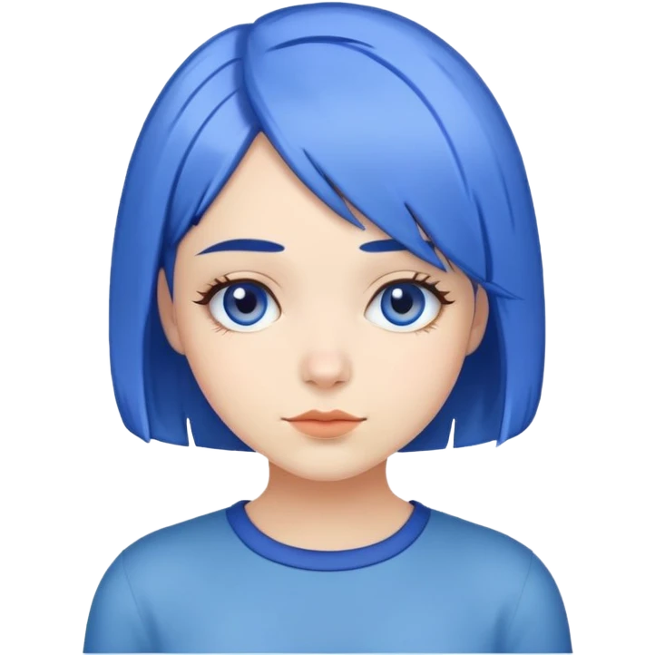 girl with blue bob hair stile emoji