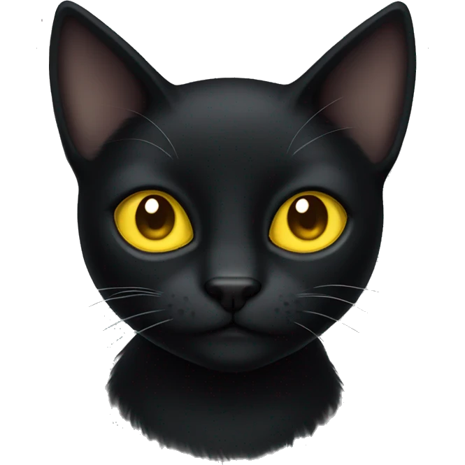 Black cat with yellow eyes  emoji
