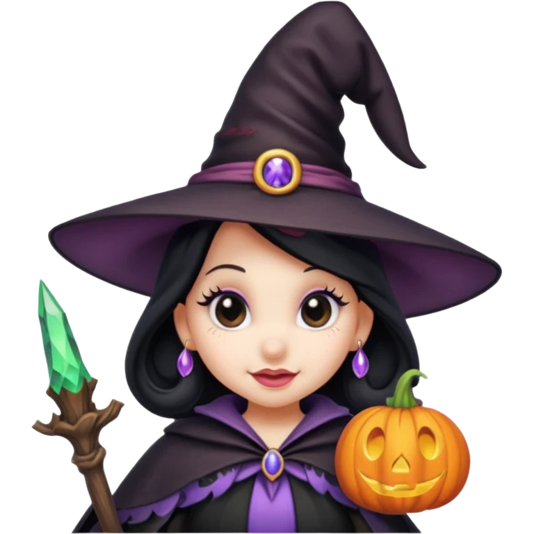 
Minnie mouse as a witch cartoon -style/cute and transparent for a sticker emoji