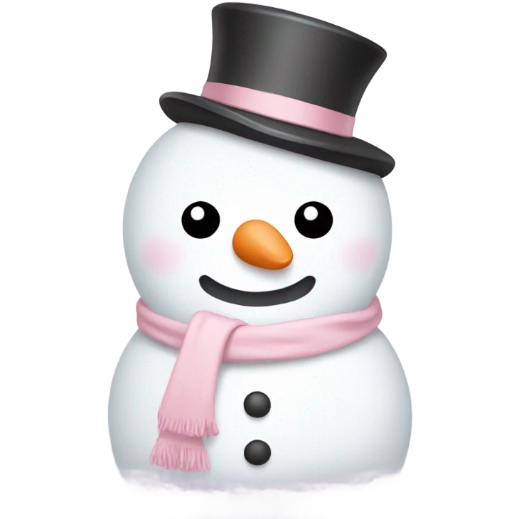 Cute white and light pink snowman emoji