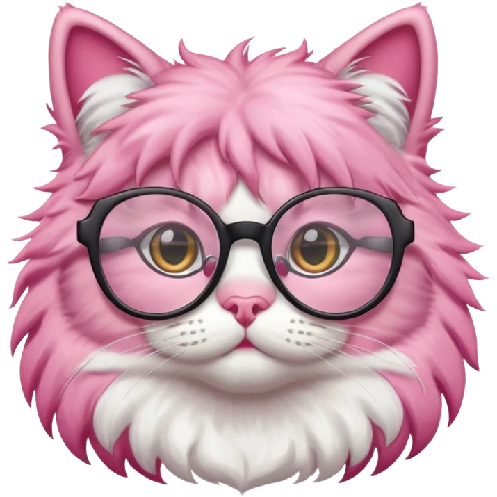 pink cat with glasses emoji