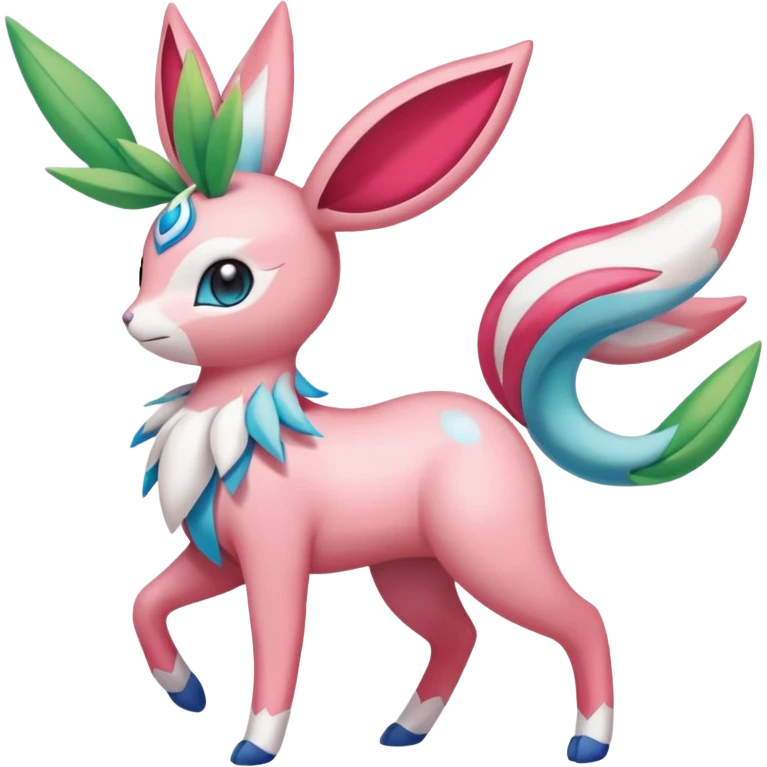 Shaymin-Sylveon-Meloetta-Milotic-Amaura-Pokémon-Fakémon-fusion, full body emoji