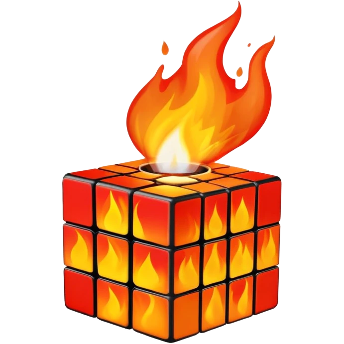 Rubik’s cube on fire emoji