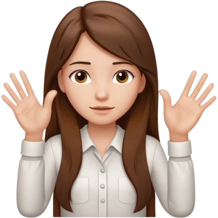 Girl with two hands in front no flowers and make them at different levels emoji