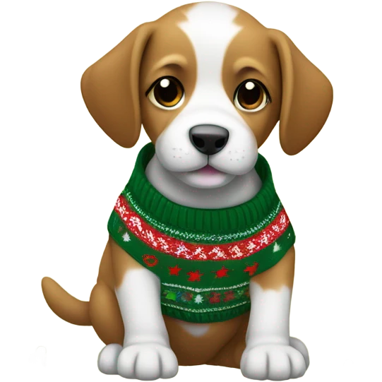 Christmas puppy emoji