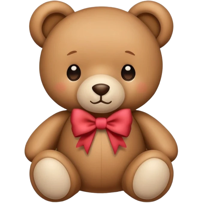 Cute teddy bear with bow emoji