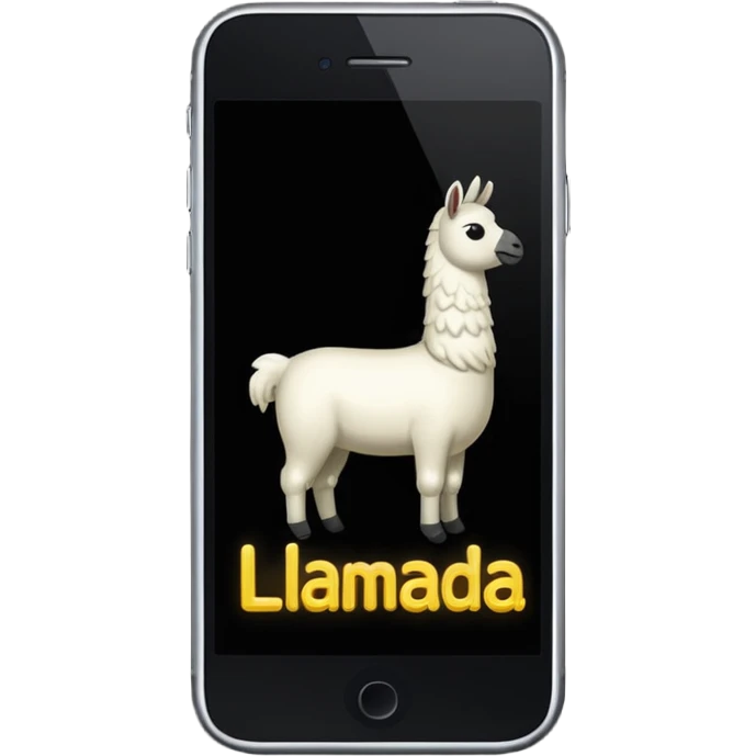 iphone  con fondo negro que diga "llamada" emoji