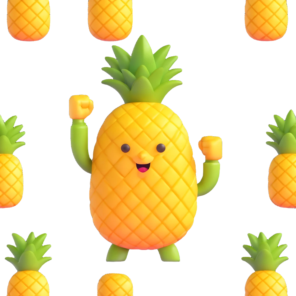 pineapple with a fist emoji