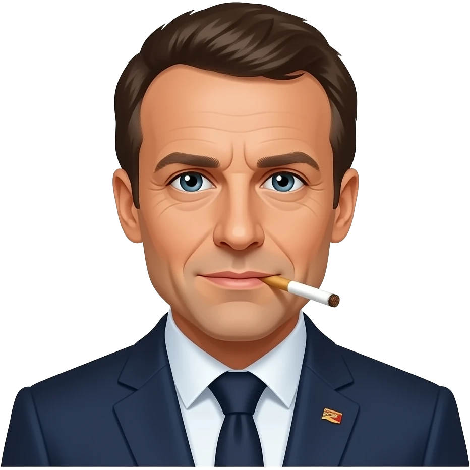 Un emoji manuel macron qui fume une jnr emoji