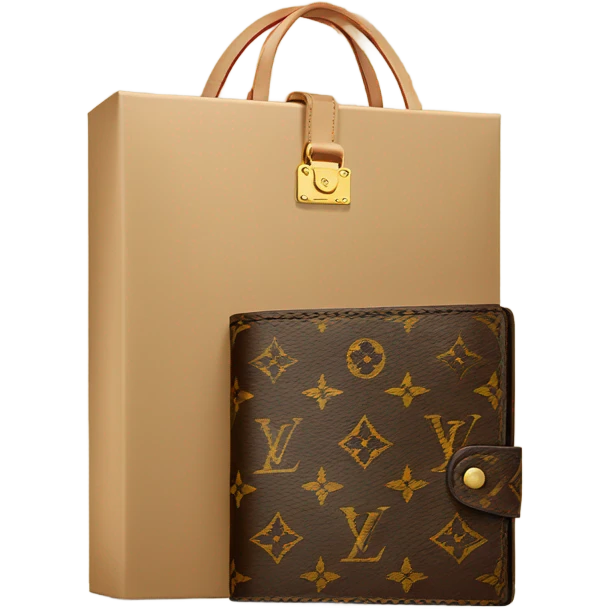lv Wallet beige with a lv box emoji