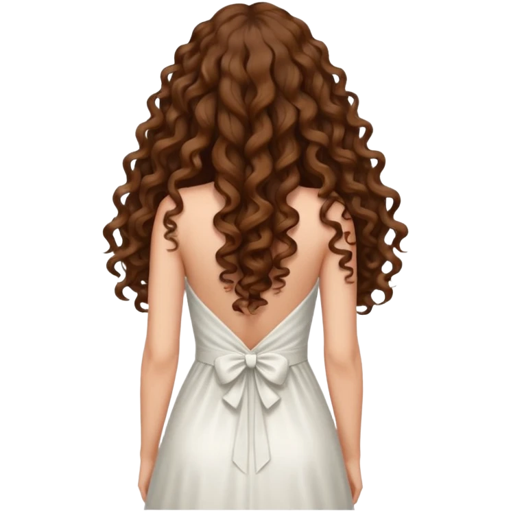 long curly hair woman back emoji