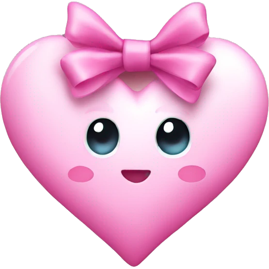 a cute pink heart with a pink bow emoji
