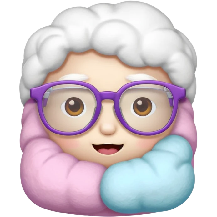 colorful marshmallow with glassess emoji