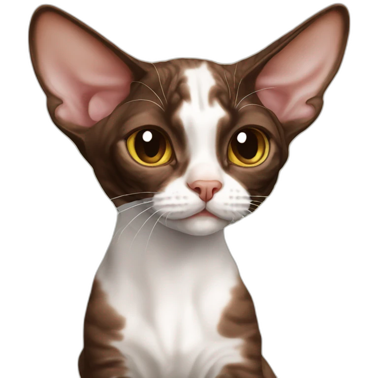 chocolate point devon rex cat emoji