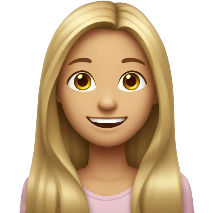 smiling girl with long hair emoji