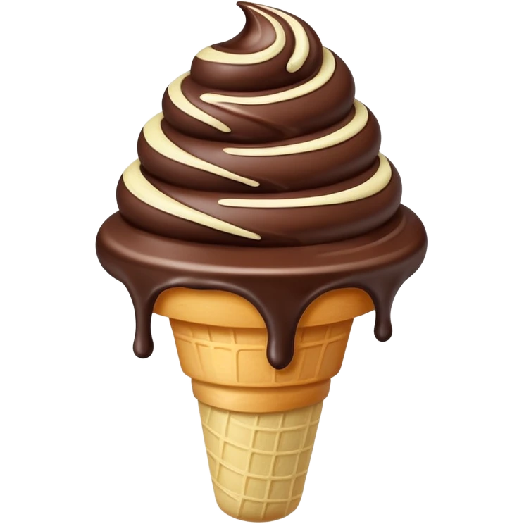 melted white and dark chocolate ice cream emoji