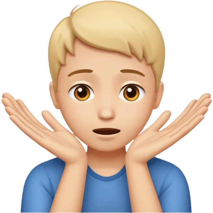 hugging face with hands outstretched, showing surprise and sadness emoji