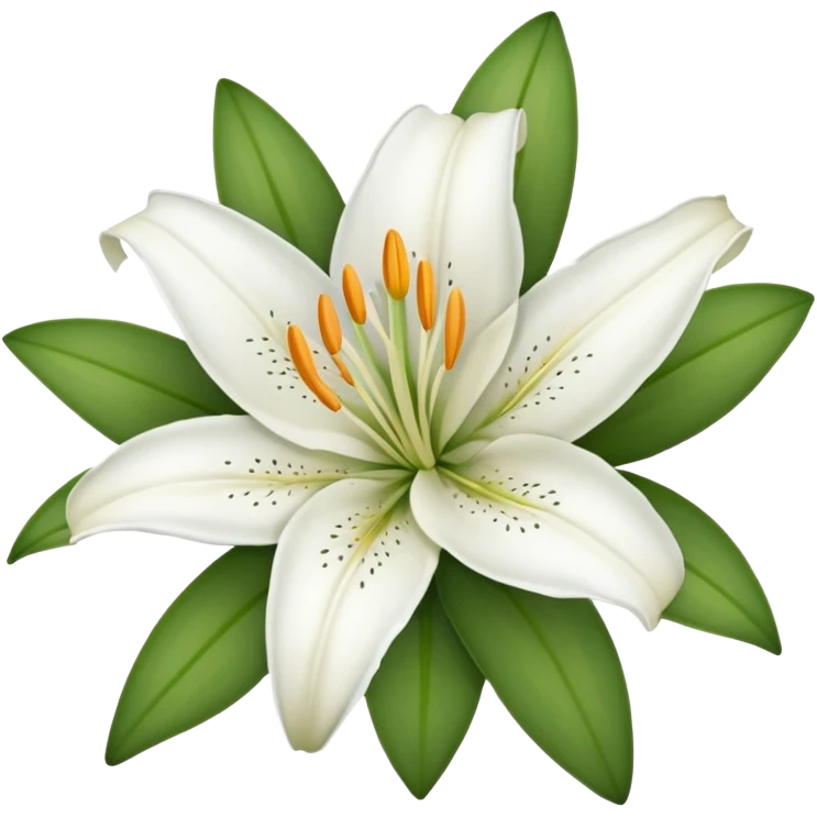 a white Lilly flower as a emoji emoji