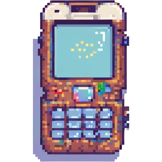 1990s brick cell phone, pixel art style emoji