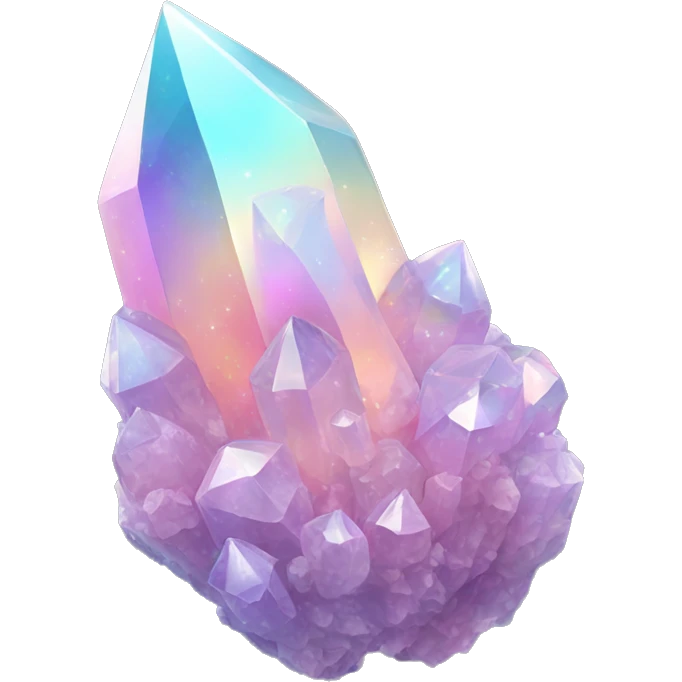 Pastel iridescent nebula crystal cluster long crystals  emoji