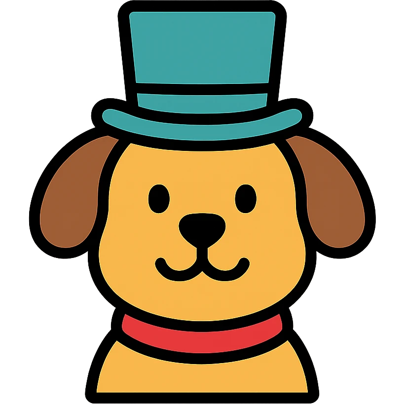 dog with tophat emoji