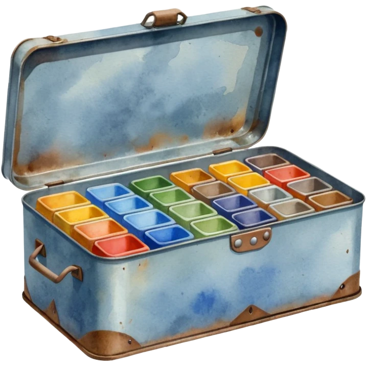 Watercolor Tin (metal half-pan box / field tin) emoji