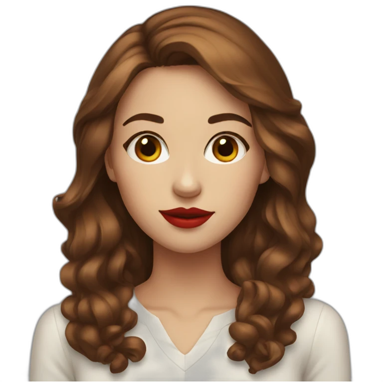girl with red lips and brown hair emoji