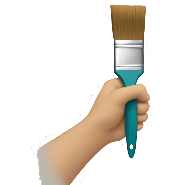 hand holding paintbrush  emoji