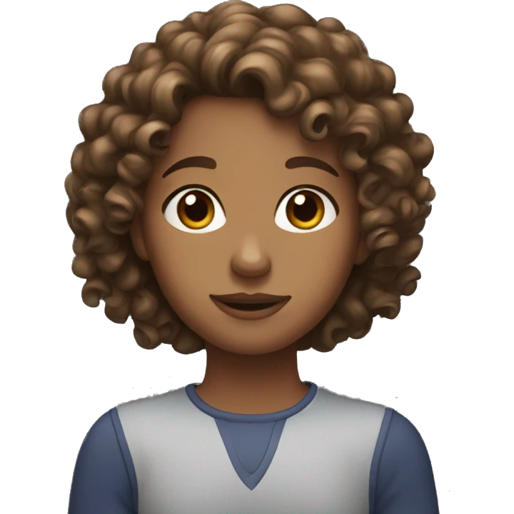 Girl with curly brown hair  emoji