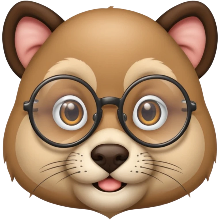 yuvarlak gözlüklü hayvab emoji