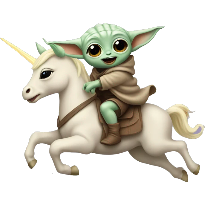 baby yoda riding unicorn emoji