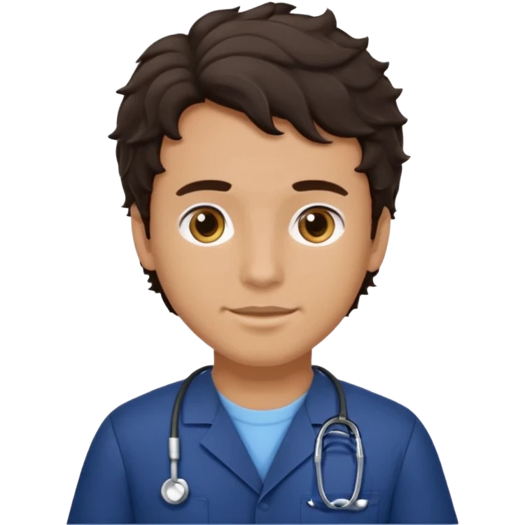 male dark brunette wavy hair navy scrub vet


 emoji