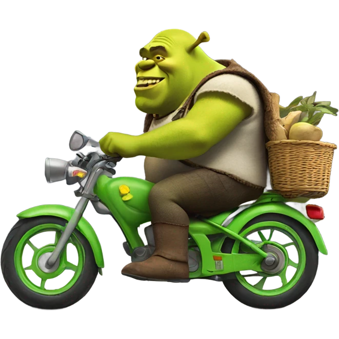 Shrek on a bike  emoji