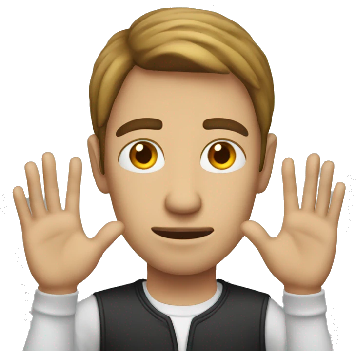 guy with  hands and eye  emoji