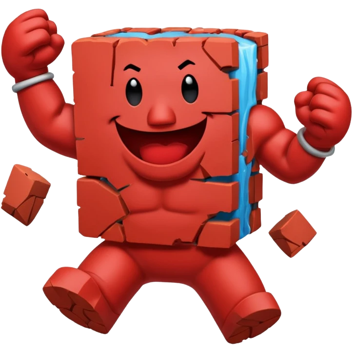 Kool Aid Man smashing through a brick wall emoji