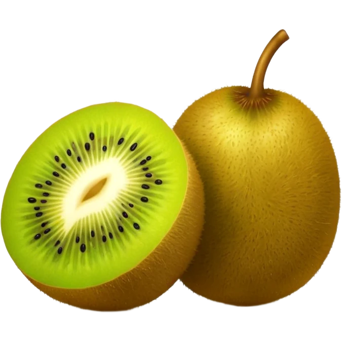 golden kiwi fruit, whole fruit, shiny, yellow-green emoji