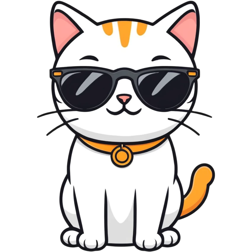Cat with sunglasses emoji
