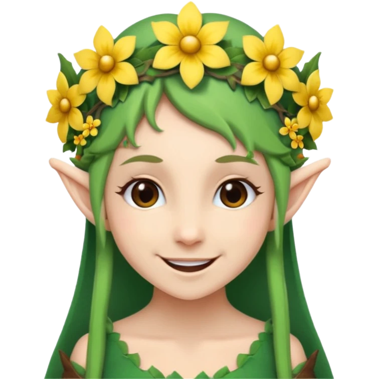elf with flower crown emoji
