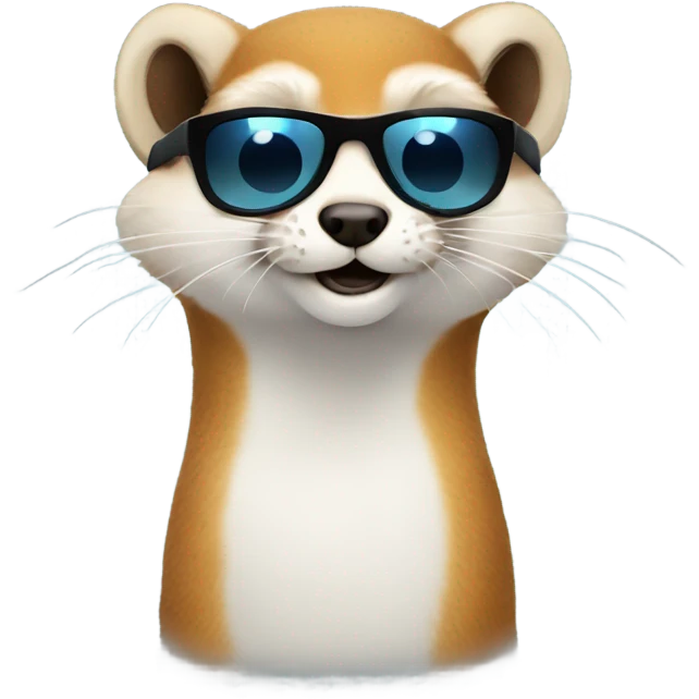 Winter weasel with sunglasses  emoji