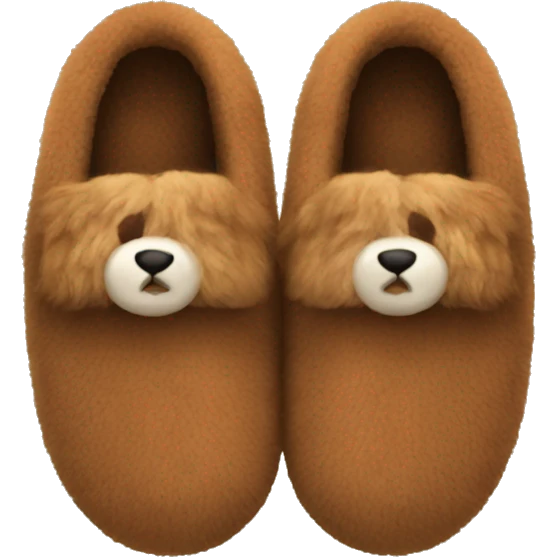fuzzy brown slippers  emoji