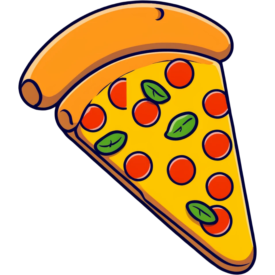 Italy pizza with mozzarella and basil emoji
