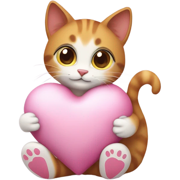 cat hugs toy heart emoji