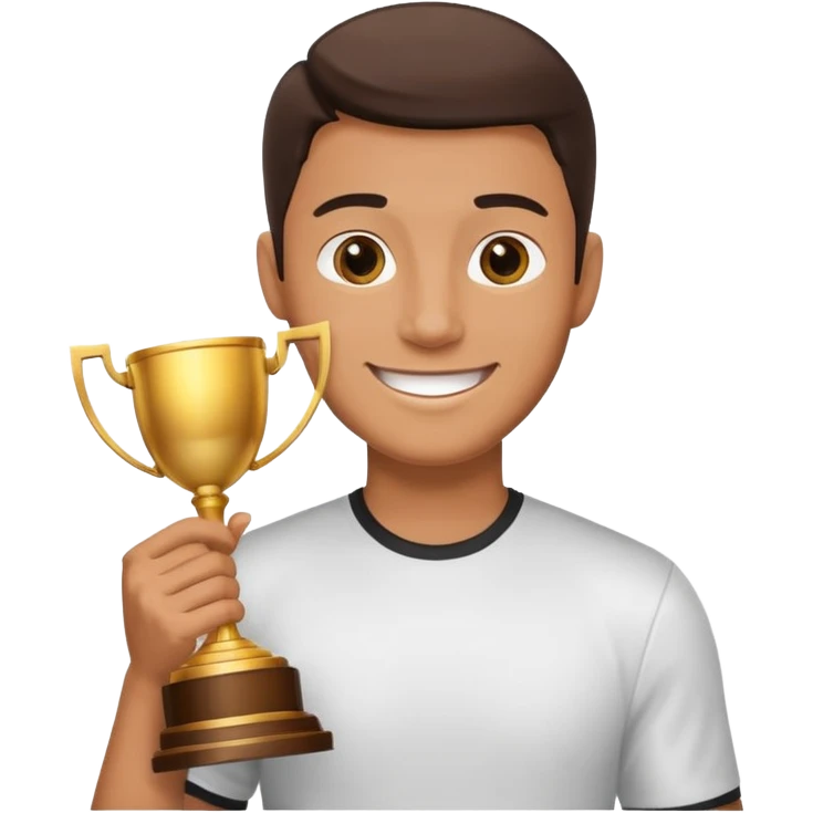 man raising a trophy emoji