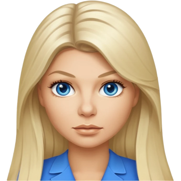 Fergie with blue eyes, long light blonde hair emoji