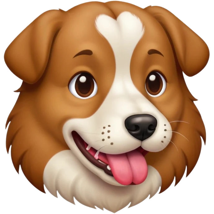 realistic dog showing tongue emoji