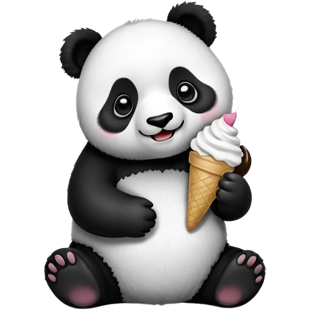 Panda eating ice cream emoji