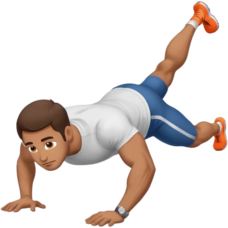 White man 2day stubble brown hair doing pushups  emoji