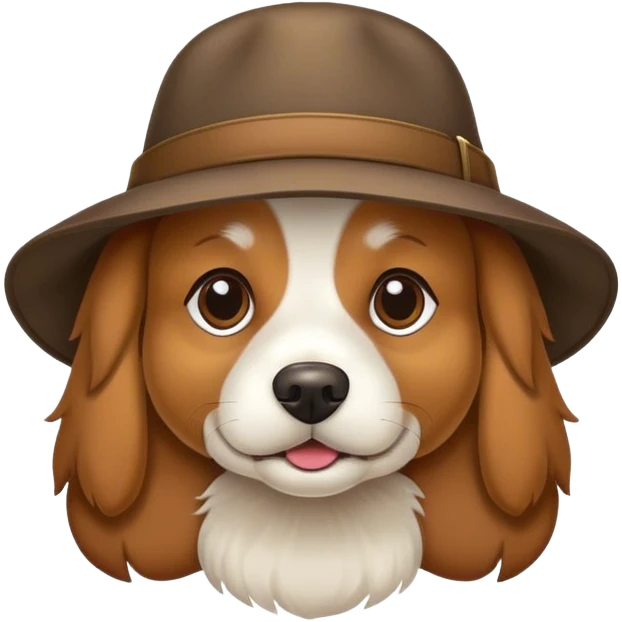Dog in a flat brim hat emoji